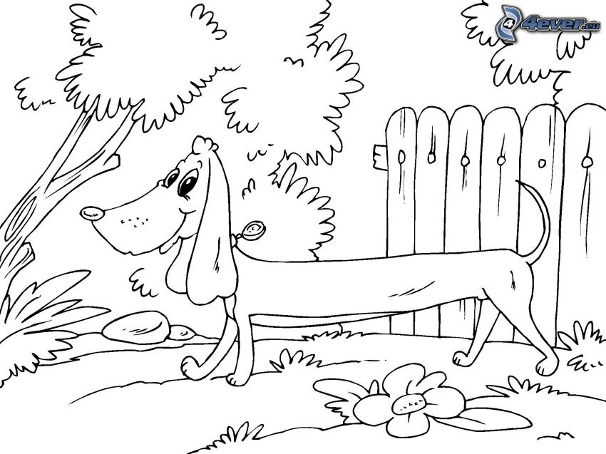 kreslený jazvečík, kreslený pes
