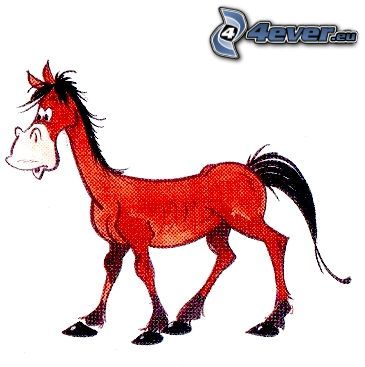 kreslený kôň