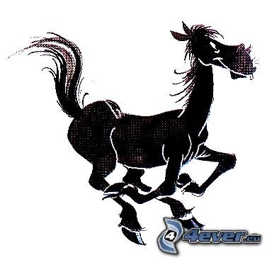 kreslený kôň