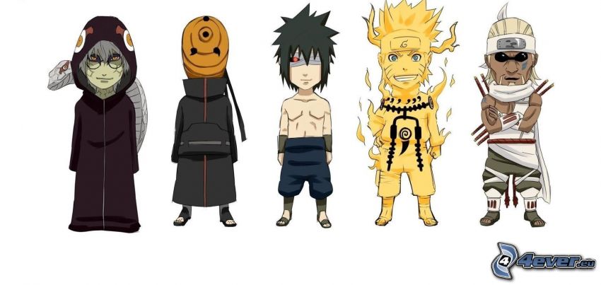 Naruto, kreslené postavičky