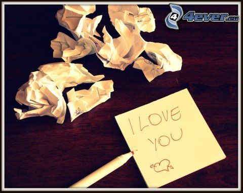 I love you, láska, papier, odkaz