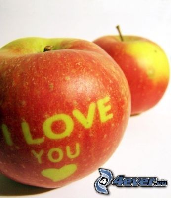 I love you, jablko, láska