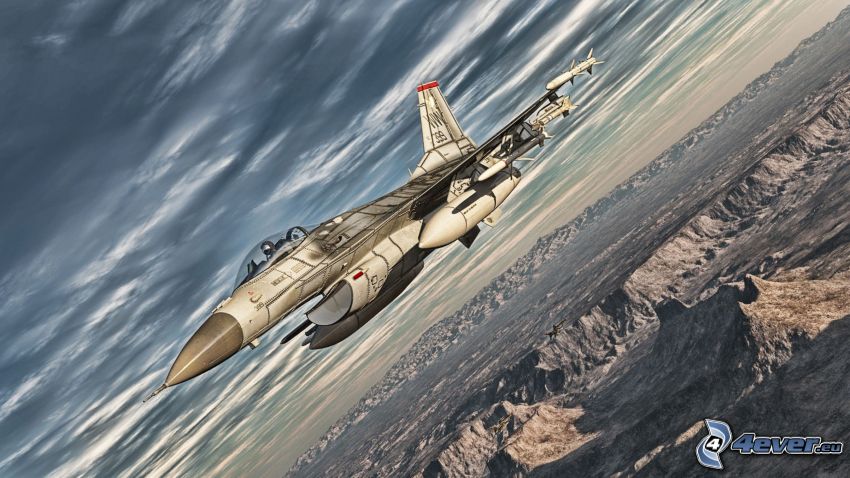 F-16 Fighting Falcon, tmavé oblaky