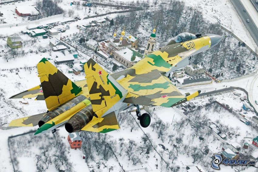 Sukhoi Su-35S, zasnežená krajina