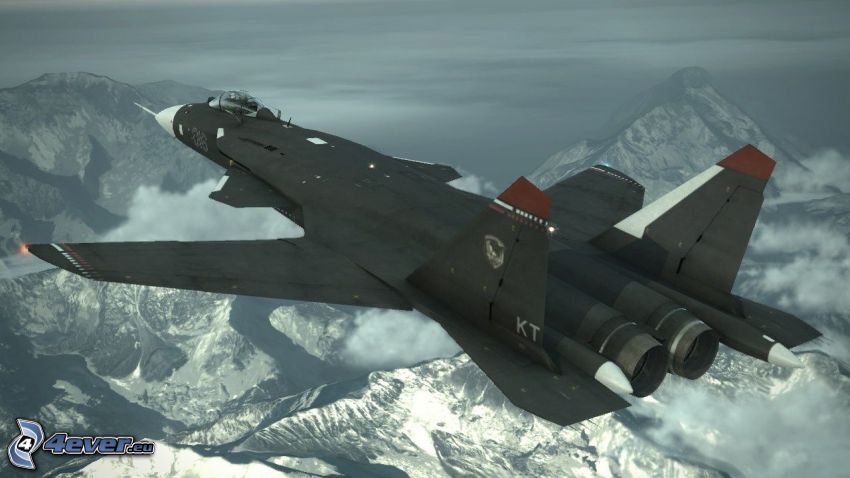 Sukhoi Su-47, zasnežené hory