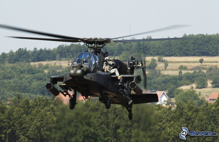 AH-64 Apache, vojaci, les