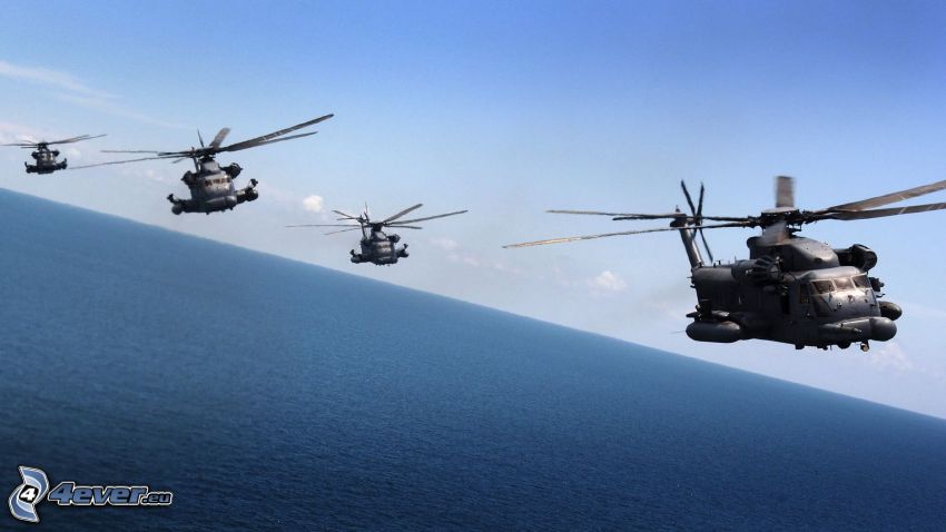 MH-53 Pave Low, vojenské vrtuľníky, more