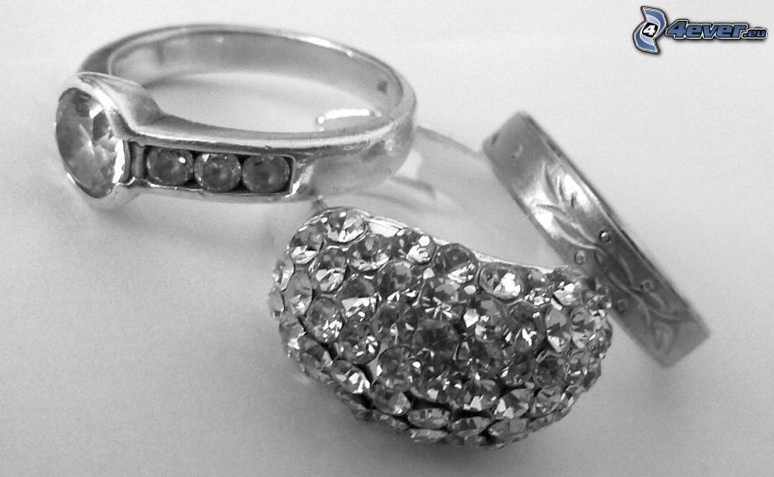 prstene, diamanty
