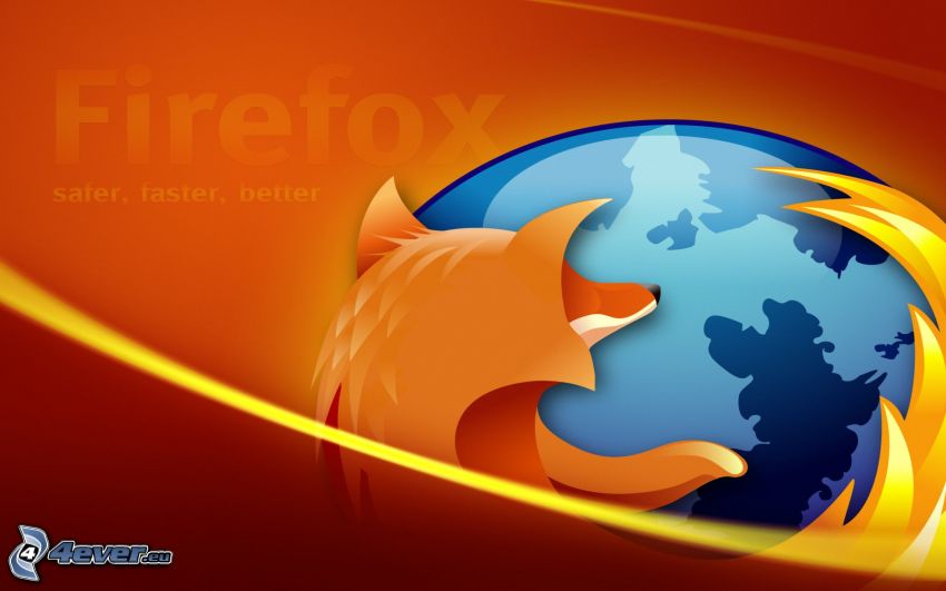 Firefox, oranžové pozadie
