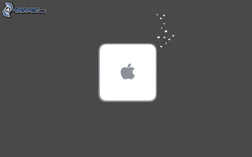 Mac Mini, Apple, štvorec, srdiečka