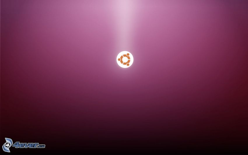 Ubuntu, fialové pozadie