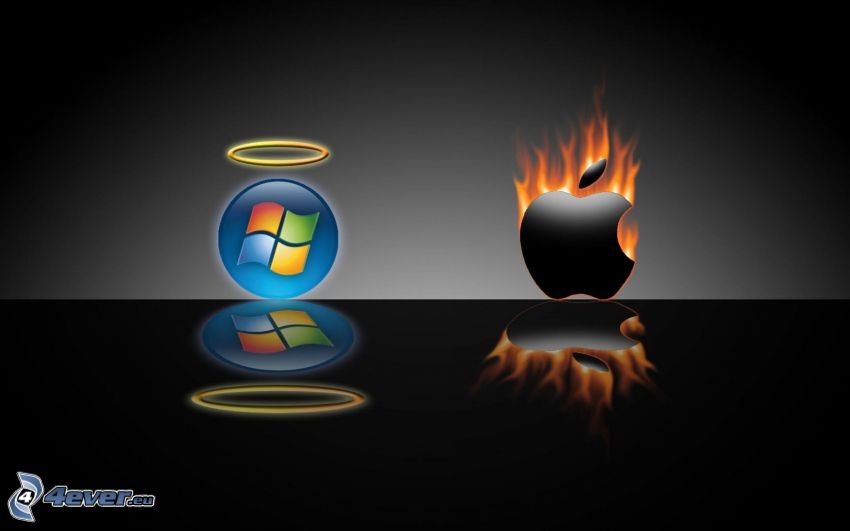 Windows, svätožiara, Apple, oheň, odraz