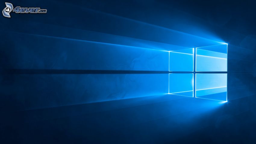 windows 10, modré pozadie