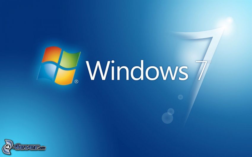 Windows 7, modré pozadie
