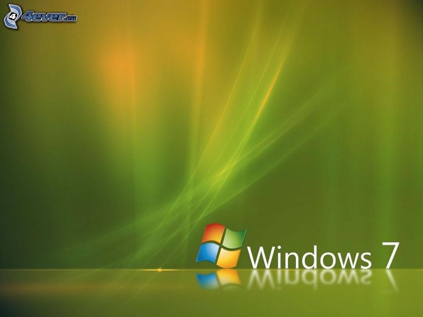 Windows 7, zelené pozadie