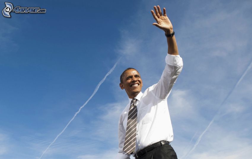 Barack Obama, pozdrav, kondenzačné stopy
