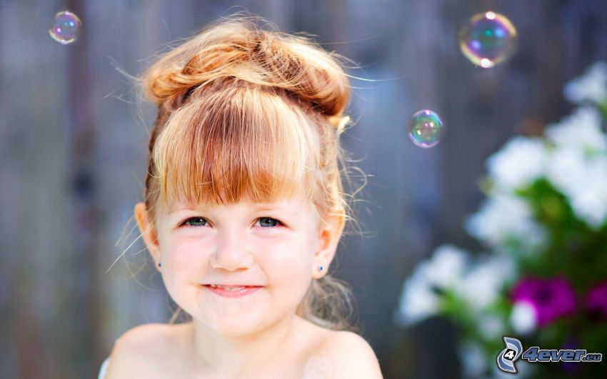 dievčatko, bubliny
