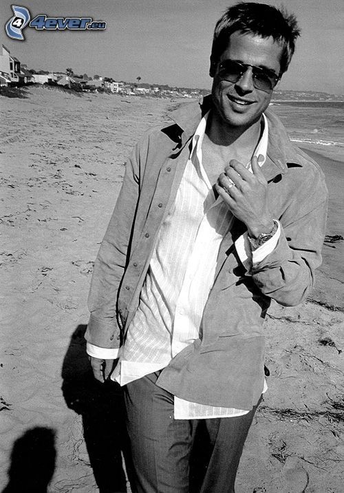 Brad Pitt, pláž