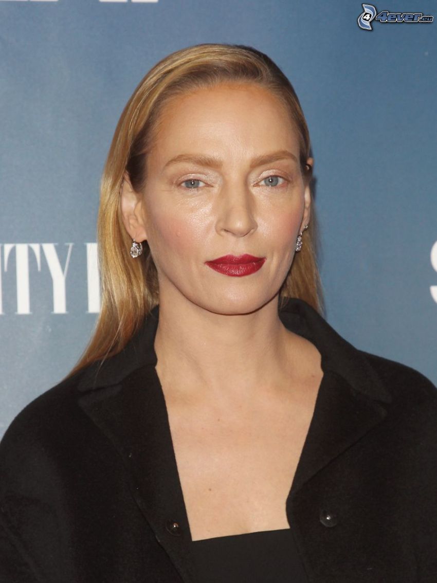 Uma Thurman, červené pery