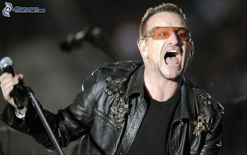 Bono Vox, spev, muž s okuliarmi
