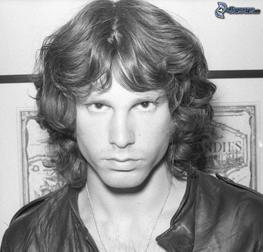 Jim Morrison, čiernobiela fotka