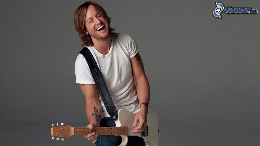 Keith Urban, muž s gitarou, smiech