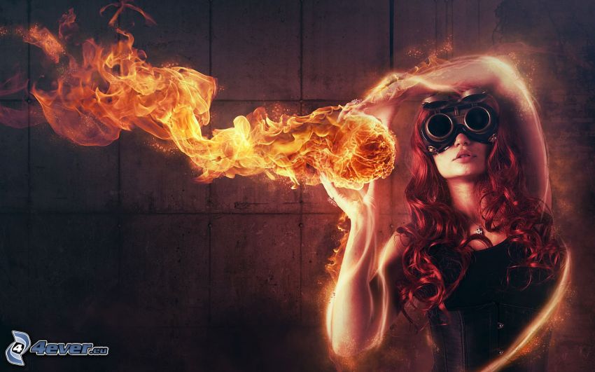 žena s ohňom