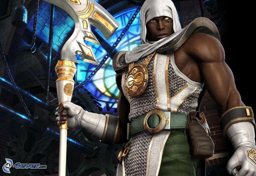Soul Calibur 3, fantasy bojovník, černoch