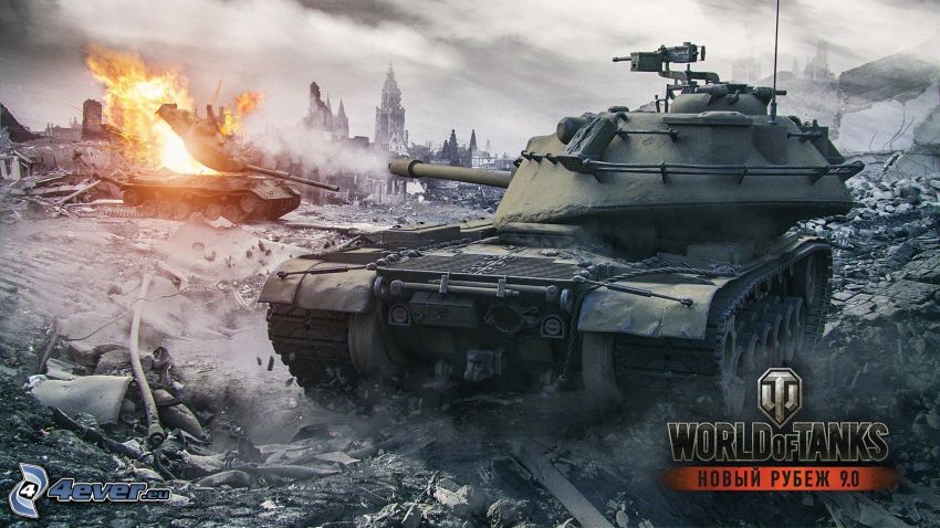 World of Tanks, tanky, boj, výstrel