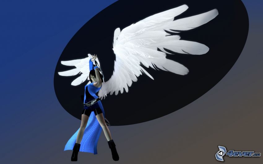 Final Fantasy VIII, žena s krídlami, biele krídla