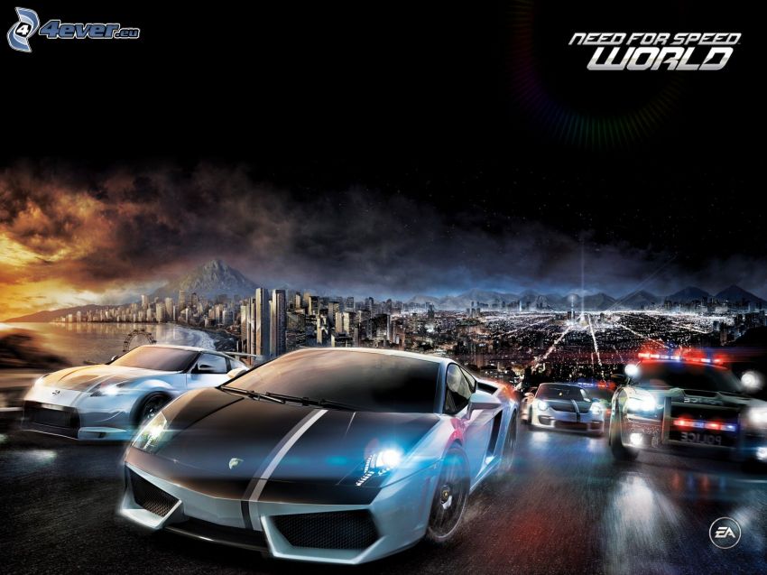 Need For Speed, autá, Lamborghini, policajné auto