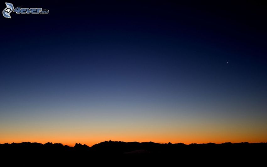 horizont, večerná obloha