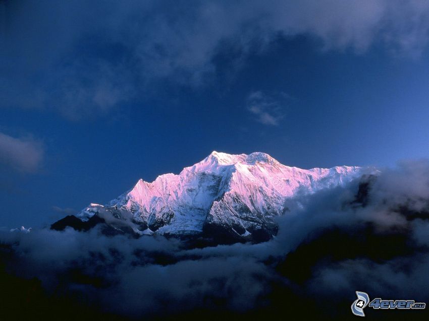 Annapurna II, kopec, hora, oblaky