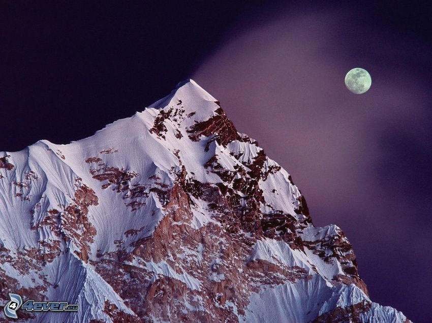Mount Nuptse, kopec, hora, sneh, Mesiac