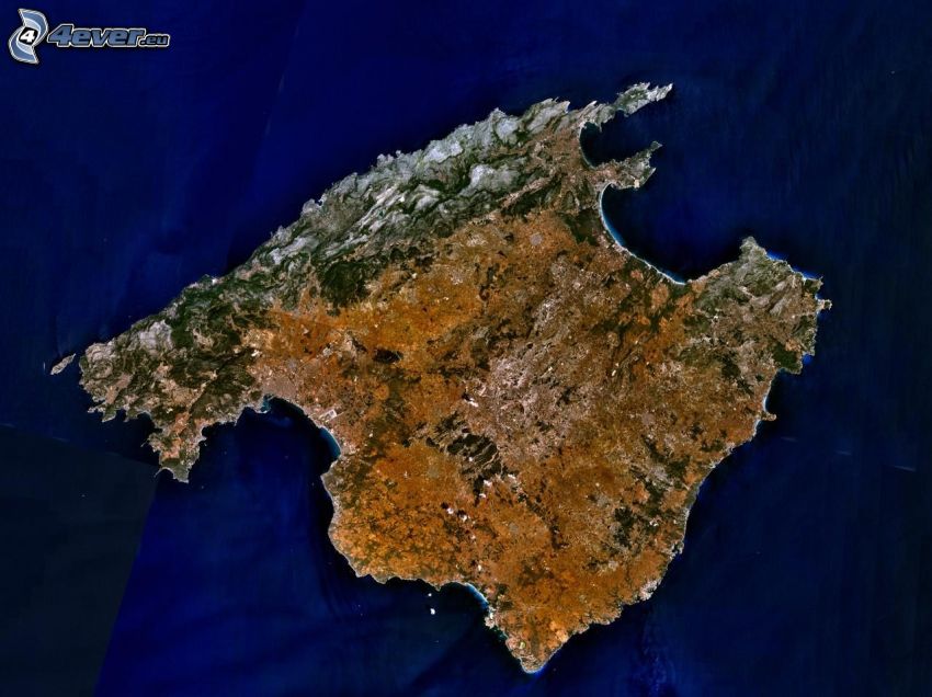 ostrov, satelitný záber