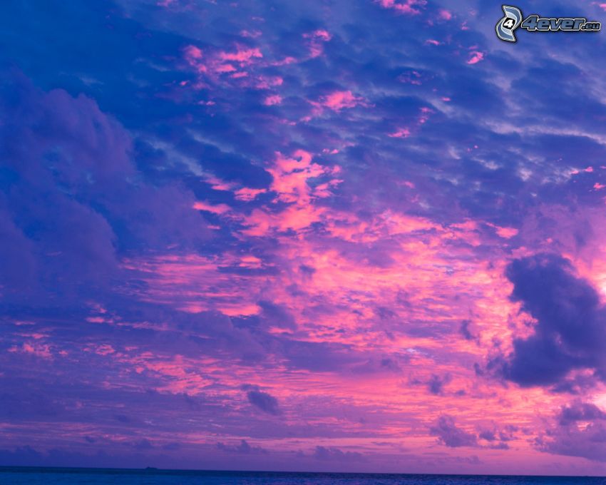 modro-ružové oblaky, atmosféra