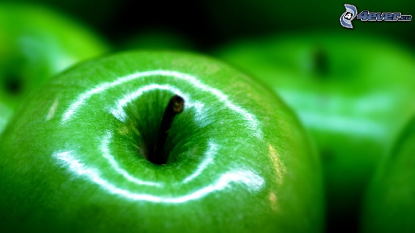 zelené jablká, makro