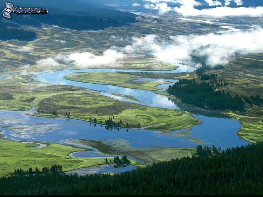 Yellowstonský národný park, rieka, údolie