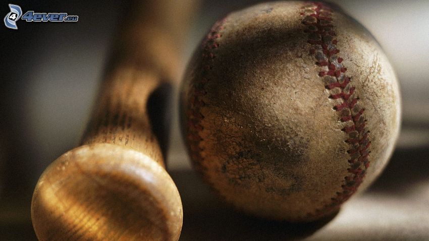 baseball, basebalová pálka, baseballová loptička