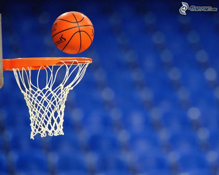 basketbalová lopta, basketbalový kôš