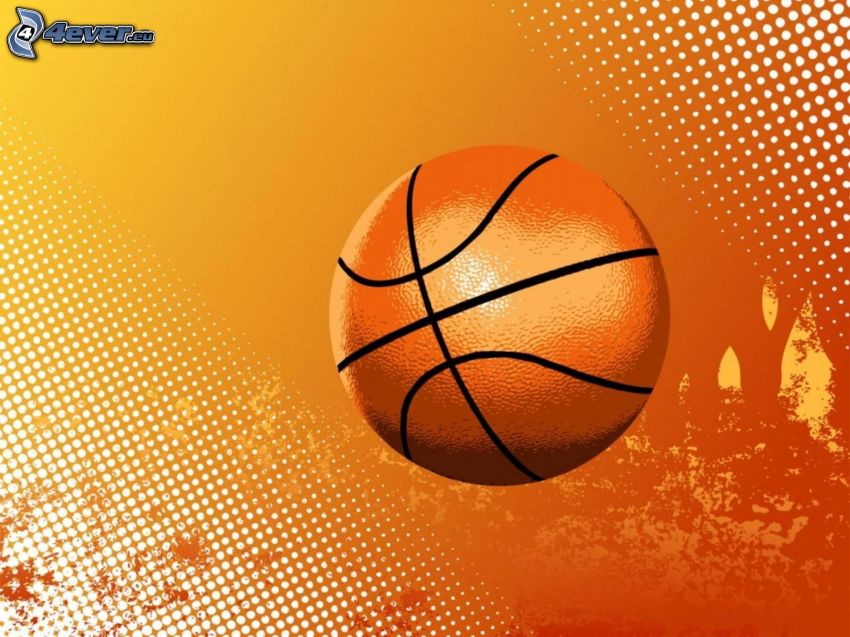 basketbalová lopta, oranžové pozadie