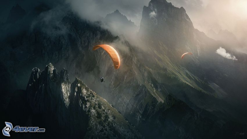 parachuting, hory