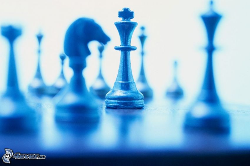 šachové figúrky, modrá