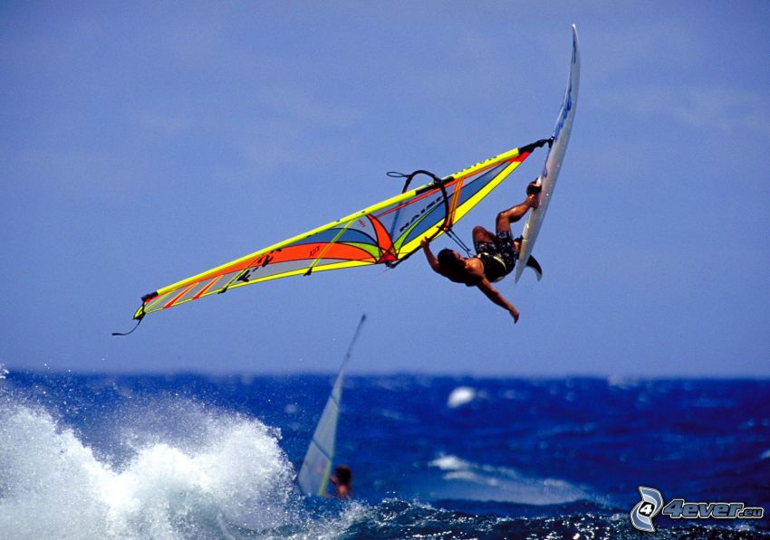 windsurfing, more, vlna