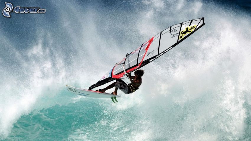 windsurfing, vlna, more