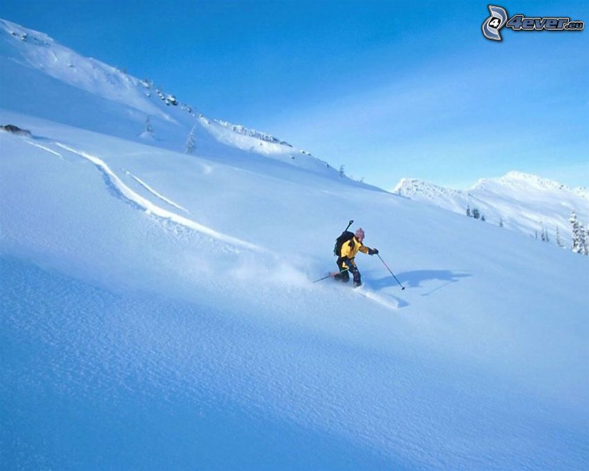 extrémne lyžovanie, zasnežené hory