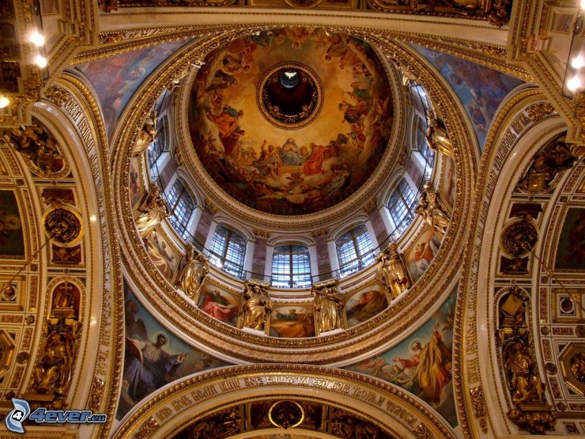 Chrám svätého Izáka, interiér, strop, maľba