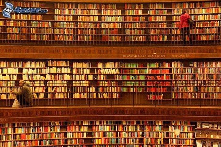 veľká knižnica, knihy