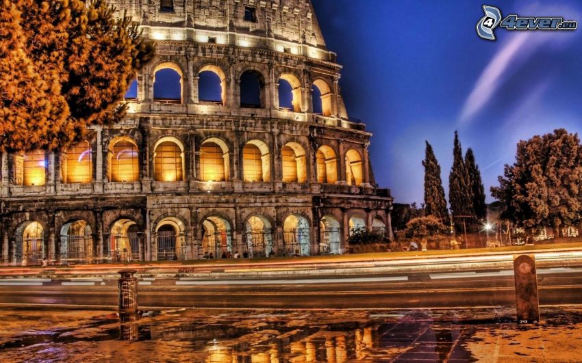 Koloseum, Rím, Taliansko, HDR