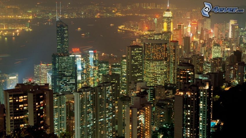 Hong Kong, nočné mesto